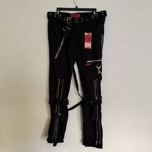 Tripp NYC Women‎ Bondage Pants Size 11 Black Goth Punk Rave Alt Emo Cyber Chains